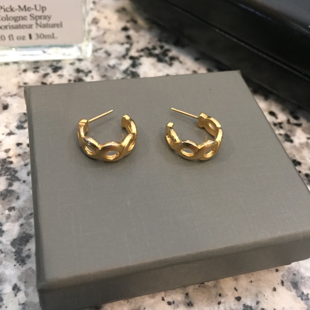 Golden infinity hoop earrings